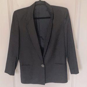 Vintage Tahari Black Linen Blend Blazer 4